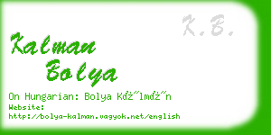 kalman bolya business card